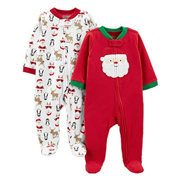 Simple Joys by Carter's Unisex-Baby 2-Pack Christmas Fleece Footed Sleep and Simple Joys by Carter's Unisex-Baby 2-Pack Christmas Fleece Footed Sleep and